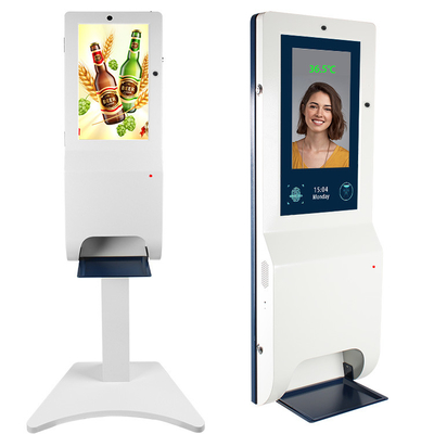Floor stand Digital Signage Screen Lcd 21.5 Inch with Auto Measuring Temperature Hand Sanitizer Kiosk