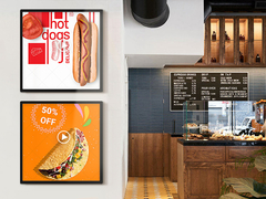 VETO LCD Ultra Thin High Resolution Wifi Hanging Double Sided Display การออกแบบจอสองด้าน