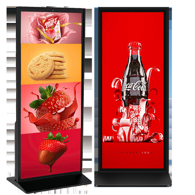 70 นิ้ว Full Screen 4k Floor Standing Digital Signage TFT LCD Touch Screen คิโอสก์