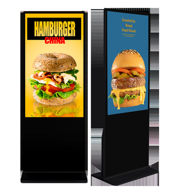 43 49 55 65 นิ้ว ดินยืนจอ LCD โปรแกรมโฆษณาจอ Digital Signage Kiosk