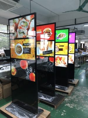 VETO 43-86 Inch Floor Stand Sinage Display Wifi Digital Signage เครื่องเล่นโฆษณา LCD ภายในห้อง