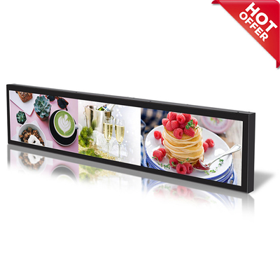 VETO 23.1 นิ้ว LCD Ultra-Wide Bar Type Wide Advertising Display ความสว่างสูง โมเนอร์บาร์ขยายสําหรับชั้นวางสินค้า
