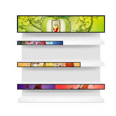 VETO 29 Inch Bar lcd Display For Supermarket Shelves Ultra Wide stretched Bar Screen HD โปรแกรมการโฆษณาเครื่องเล่นวีดีโอ