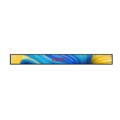 VETO Ultra Wide Shelf Edge Stretched Bar LCD Display 23.1 24 27 28 นิ้ว เครื่องเล่นโฆษณาภายในห้อง สําหรับซุปเปอร์มาร์เก็ต