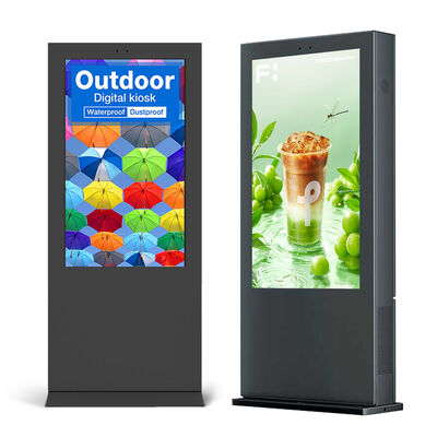 คุณภาพ หน้าจอสัมผัสแบบ Capacitive Touch Screen ขนาด 55 นิ้ว IP55 แบบตั้งพื้นสำหรับการโฆษณากลางแจ้ง โรงงาน