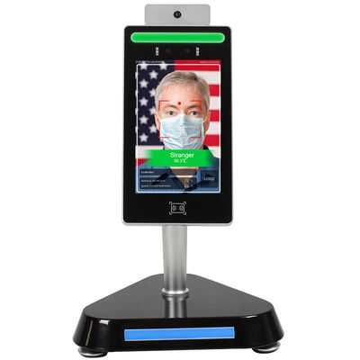 คุณภาพ อัตโนมัติ 0.7m 8 "Face Recognition Temperature Kiosk DC12V โรงงาน